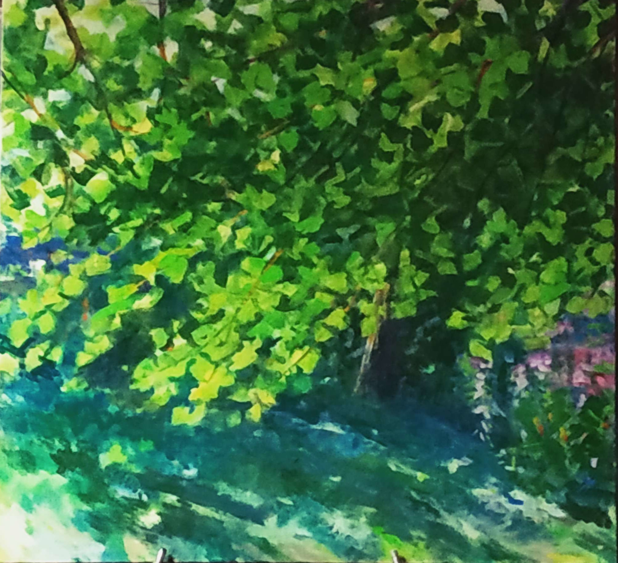 Під липою 2021 84x89 п.о. Владислав Климович полотно, олія